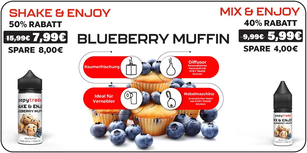 Banner New Flavour POPY TRADE Blueberry Muffin