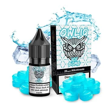 OWLIQ Nikotinsalz Overdosed Icy Bomb 10ml Liquid Flasche mit eisigem Design