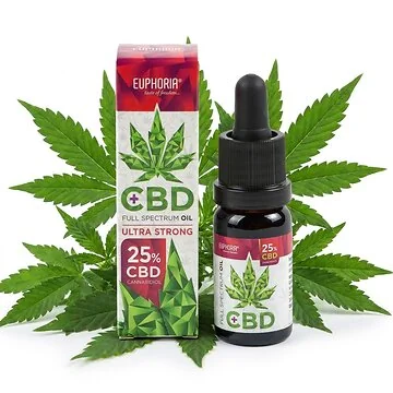 Euphoria CBD Oil 25% Vollspektrum in Glasflasche mit Tropfer