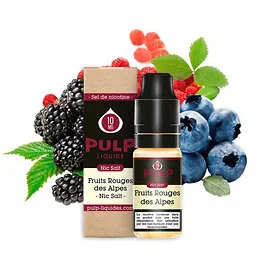 PULP Fruits Rouges des Alpes Nic Salt 10ml Flasche mit Etikett im Waldbeeren-Profil