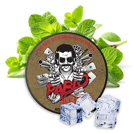 Pablo Nicotine Pouches Ice Cold Limited Edition Dose mit eisblauem Design auf weißem Grund