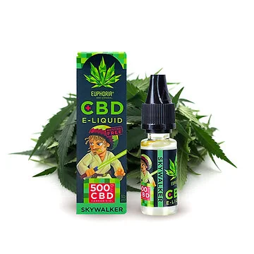 Euphoria CBD E-Liquid Skywalker OG 500mg Flasche mit Hanf-Design