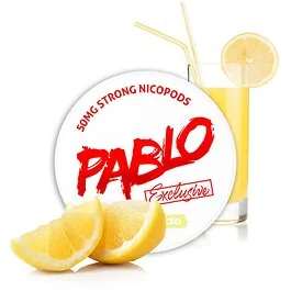 Pablo Nicotine Pouches Exclusive Lemonade Dose mit gelb-schwarzem Zitronen-Design