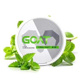 GOAT Nicotine Pouches Cool Mint Medium All-White Dose im schlanken Format mit frischem Minz-Design