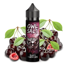 OWL Salt Black Cherries Aroma 10ml Longfill-Flasche mit dunklem Kirschen-Design