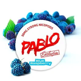 Pablo Nicotine Pouches Exclusive Blue Raspberry Dose im schlanken Slim-Format mit fruchtigem Beeren-Design