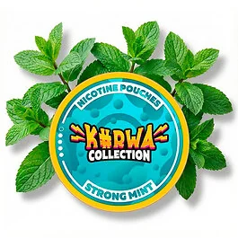 KURWA Collection Strong Mint Liquid Flasche vor eisigem Hintergrund