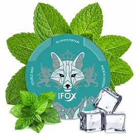 White Fox Double Mint Dose mit stark frischen, tabakfreien Nicotine Pouches