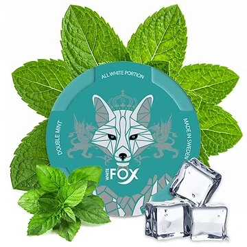 White Fox Double Mint Dose mit stark frischen, tabakfreien Nicotine Pouches