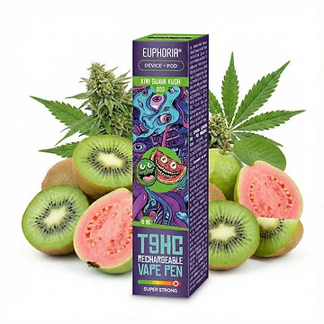 Euphoria T9HC Starter Kit Kiwi Guava Kush mit Akkuträger und Cartridge
