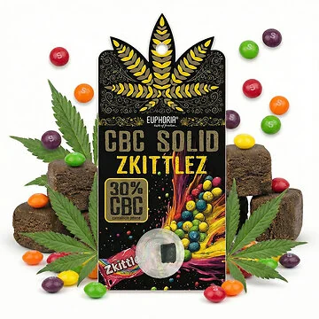 Euphoria 30% CBC Solid Hash Zkittlez - Festes CBC-Hash-Extrakt mit süßem Fruchtaroma