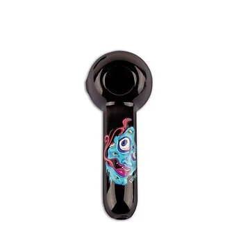 Euphoria Premium Glas Pipe Face with eyes Glaspfeife mit handgearbeitetem Gesicht aus Borosilikatglas