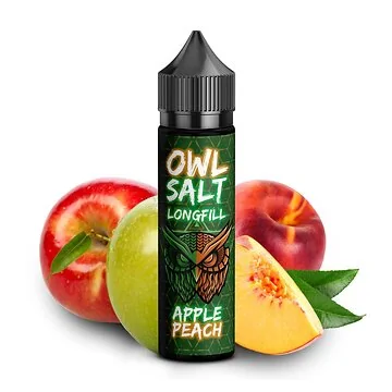 OWL Salt Apple Peach Longfill Aroma 10ml in 60ml PET-Flasche mit Apfel-Pfirsich-Geschmack
