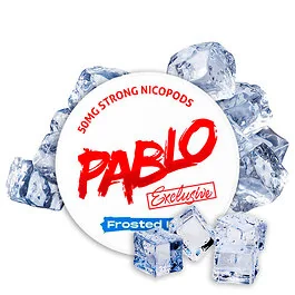 Dose der Pablo Nicotine Pouches Exclusive Frosted Ice mit arktischem Minz-Design auf weißem Hintergrund