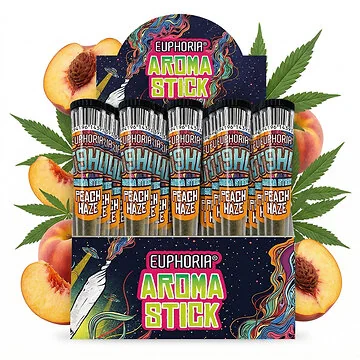 Euphoria T9HC Aromatic Sticks Peach Haze Verkaufsdisplay mit 20 veredelten Sticks