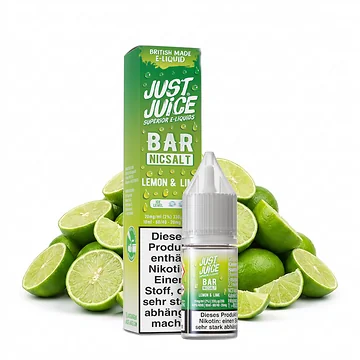 Just Juice Bar NicSalt Lime Flasche und Verpackung