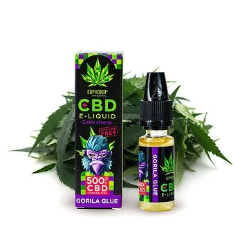 Euphoria CBD E-Liquid Gorilla Glue 500mg Flasche mit Hanfblatt-Design