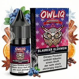 OWLIQ Blaubeer Gl&uuml;hwein Overdosed Nikotinsalz Liquid Flasche f&uuml;r E-Zigaretten