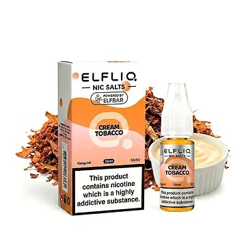 ELFLIQ Creme Tobacco Nikotinsalz Flasche mit feiner Tabak- und Creme-Note