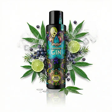 Euphoria Cannabis Gin 0,5L Flasche mit grünem Hanf-Design