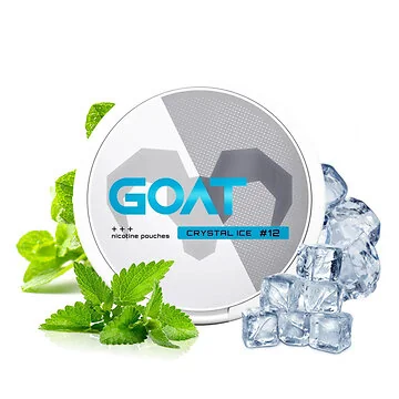GOAT Nicotine Pouches Crystal Ice Medium Dose im Slim-Format mit Minz-Design