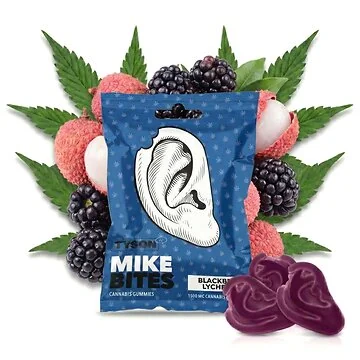 Tyson 2.0 Mike's Bites Blackberry Lychee OG Cannabis Gummies im legendären ohrförmigen Design