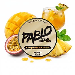 Dose Pablo Gold Tropical Punch All White Nicotine Pouches im Slim-Format