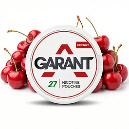 Garant Cherry Medium Nicotine Pouches Dose mit reifem Kirscharoma im schlanken All-White Format