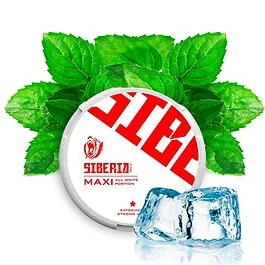 Siberia -80 All White Maxi Nicotine Pouches Dose im extragroßen Format für intensive Minz-Frische