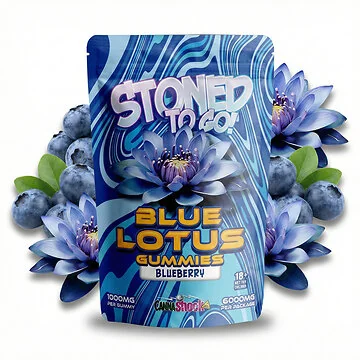 CANNAShock Blue Lotus Gummy Blueberry Verpackung mit Heidelbeer-Design
