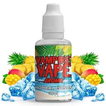 Vampire Vape Tropical Tsunami 30ml Aroma Flasche mit tropischen Fruchtgrafiken für selbstgemischtes E-Liquid