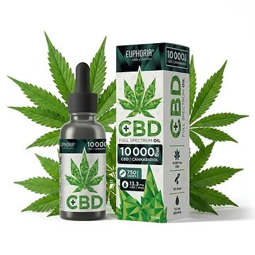 Euphoria 10000 mg CBD Öl MCT in 30 ml Glasflasche mit Dosierpipette