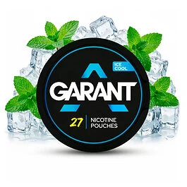 Dose Garant Ice Cool tabakfreie Nicotine Pouches im schlanken Slim-Format auf hellem Hintergrund