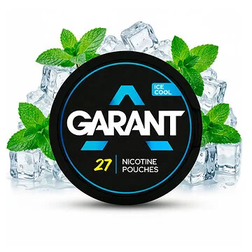 Dose Garant Ice Cool tabakfreie Nicotine Pouches im schlanken Slim-Format auf hellem Hintergrund