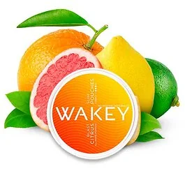 Wakey Citrus Blast nikotinfreie Koffein-Pouches mit spritzigem Zitrusgeschmack im Slim-Format