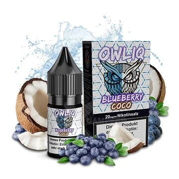 OWLIQ Nikotinsalz Overdosed Blueberry Coco 10ml Liquidflasche für E-Zigaretten