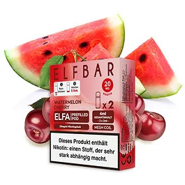 Elf Bar ELFA Prefilled Pods Watermelon Cherry Doppelpack mit zwei vorbefüllten Liquid-Kartridges