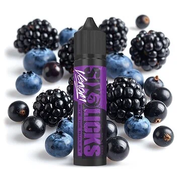 Six Licks Venom Bite the Bullet Aroma Flasche vor weißem Hintergrund