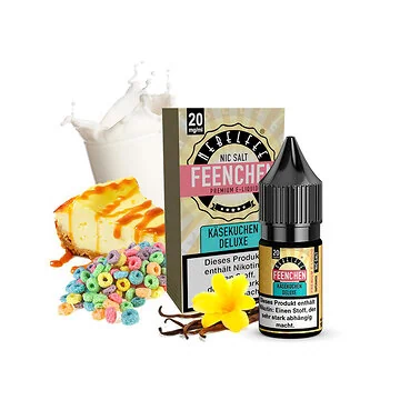 Nebelfee Käsekuchen Deluxe Nikotinsalz Liquid Flasche mit cremigem Dessert-Design