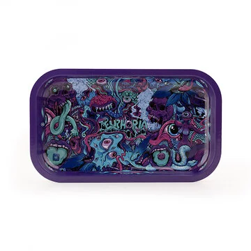 Euphoria Metal Rolling Tray Psychedelic Drehunterlage aus robustem Metall