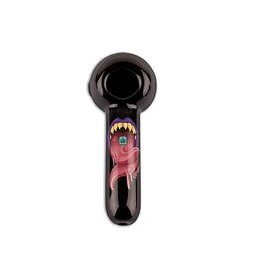 Euphoria Premium Glas Pipe Tongue aus klarem Borosilikatglas auf flachem Untergrund