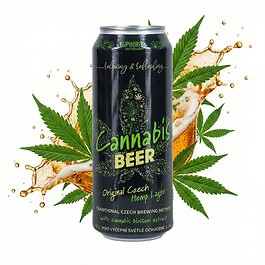 Euphoria Cannabis Bier Flasche mit Hanfblatt Design