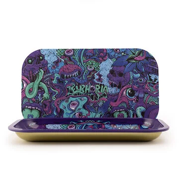Euphoria Rolling Tray Set with Magnetic Cover Psychedelic bunte Metall-Drehunterlage Hauptansicht