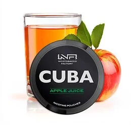Dose von CUBA Nicotine Pouches Apple Juice Strong mit dem spritzigen Geschmack von grünem Apfel