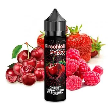 Kirschlolli MAXX Cherry Strawberry Raspberry Longfill Flasche mit rotem Fruchtdesign