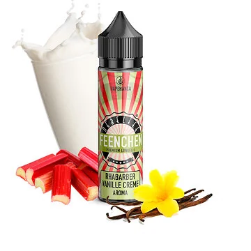 Nebelfee Rhabarber Vanille Creme Feenchen Aroma 5ml Longfill Flasche mit Rhabarber und Vanillecreme Illustration