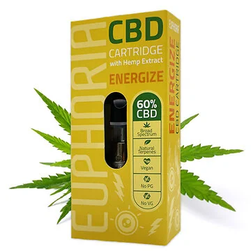 Euphoria CBD Cartridge Energize vorbefüllte CBD Kartusche für Vape Pens mit 510er Gewinde