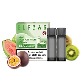 Elf Bar ELFA Prefilled Pods Kiwi Passion Fruit Guava Tropen-Frucht-Mix Verpackung