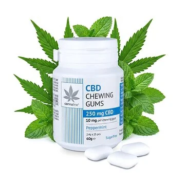 Euphoria CBD Kaugummis Pfefferminze Blisterpackung mit 12 zuckerfreien Kaugummis und frischem Geschmack