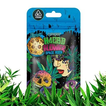 Euphoria 70% H4CBD Flowers Space Rock veredelte Hanfblüte mit glänzender Kristallkruste